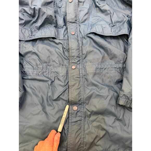 Vtg Helly Hansen Packable Rain Jacket Blue Hooded Full Zip Pockets Men's M *Read - Picture 3 of 16